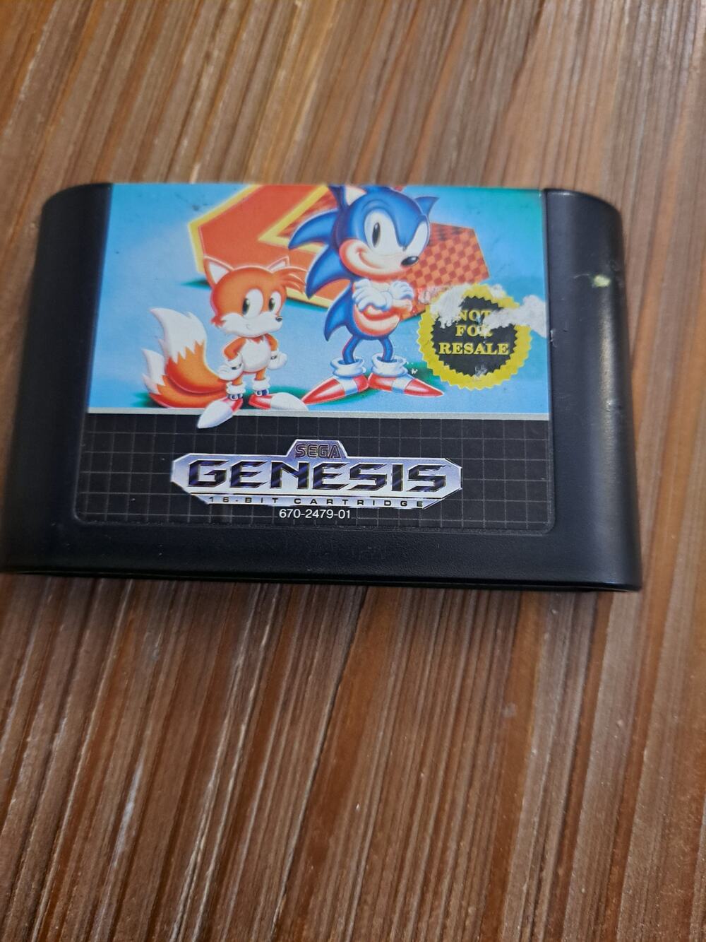 Sonic the Hedgehog 2 (Sega Genesis, 1992) Not for Resale, Game Cartridge